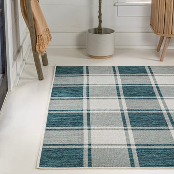 Sabine Traditional Farmhouse Bold Gingham Area Rug